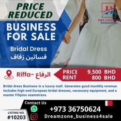 For Sale Bridal Dress running Business in a Luxury location inside Mall in Riffa Bahrain