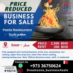 For Sale running Pasta Restaurant Business in Saar Bahrain