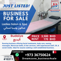 Business for Sale Ladies Salon in Budaiya 3500BHD 